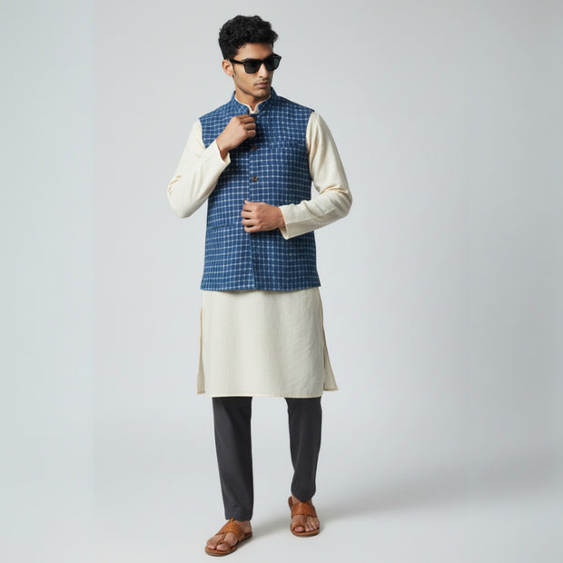 Blue Check Cotton Jacket