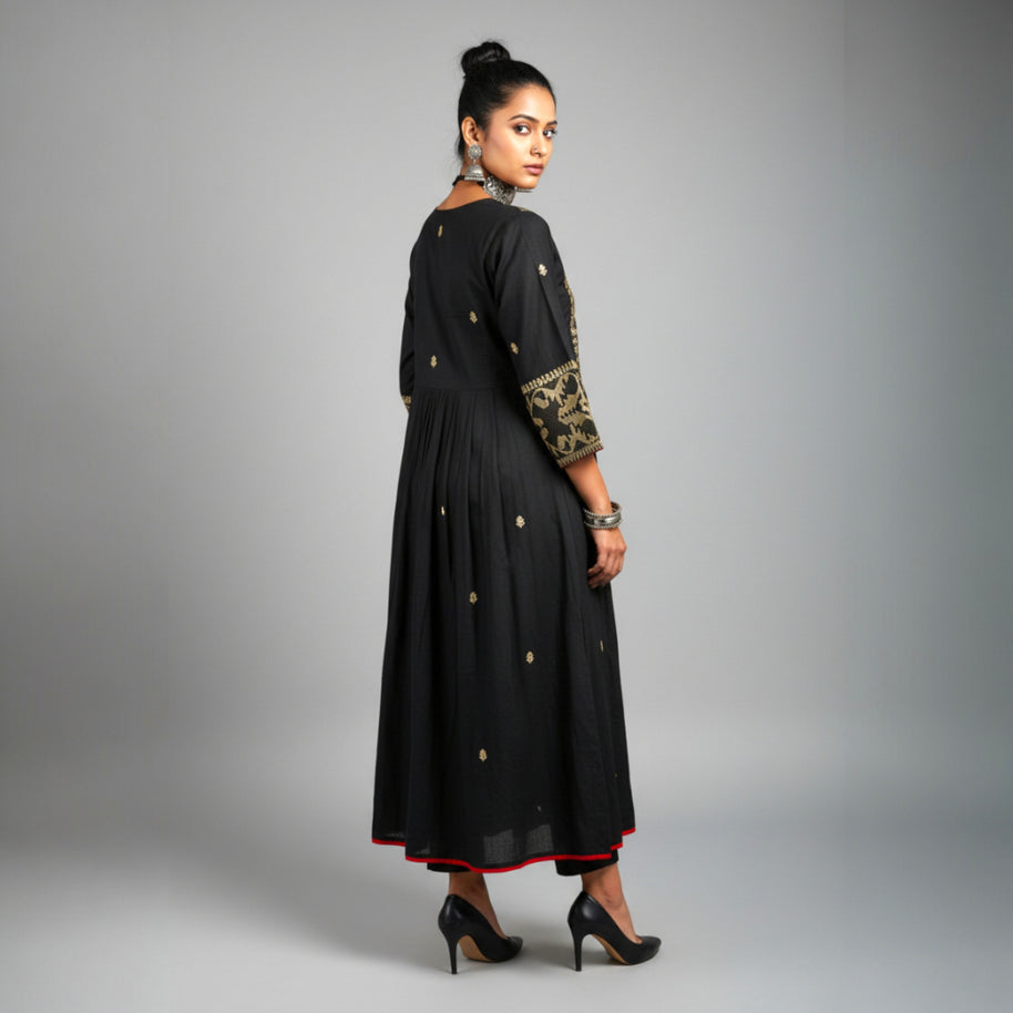 Black Jamdani Cotton Dress