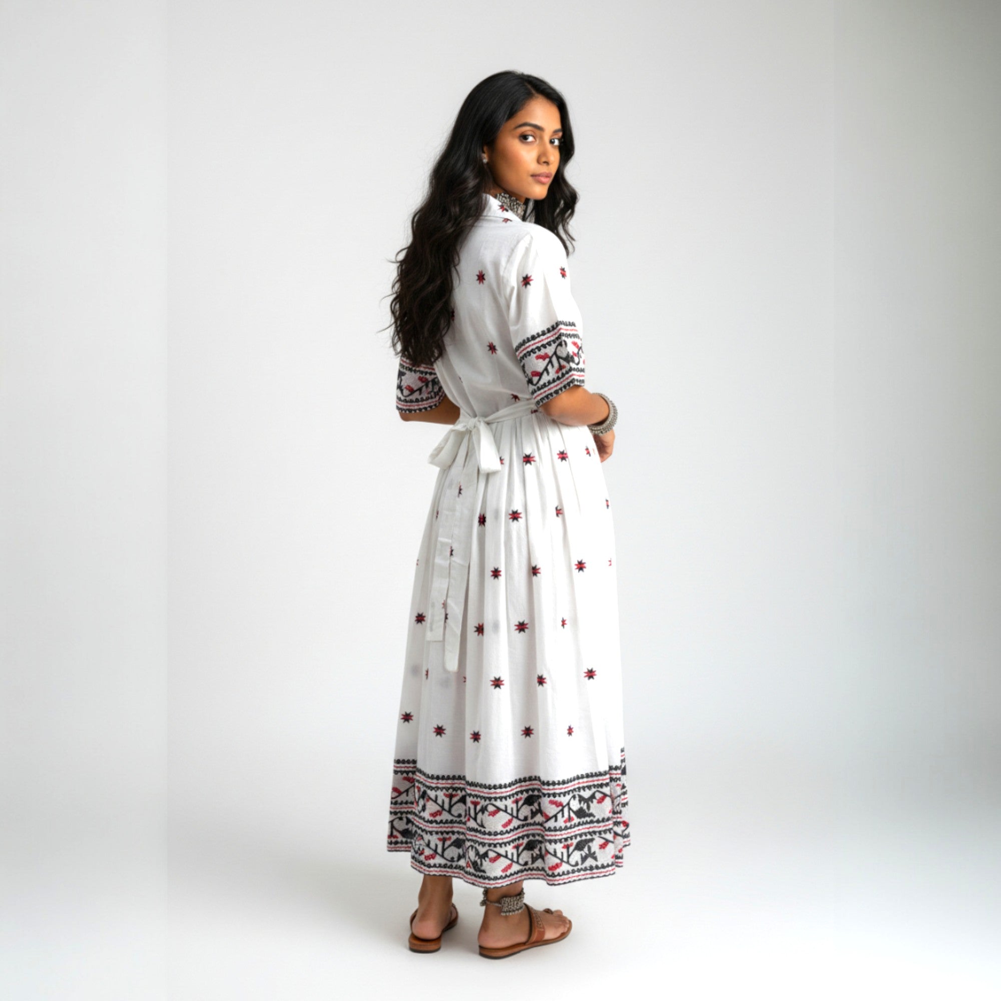 White Handloom Cotton Dress