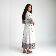 White Handloom Cotton Dress