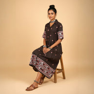 Black Handloom Cotton Dress