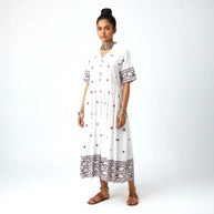 White Handloom Cotton Dress