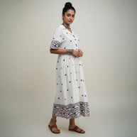 White Handloom Cotton Dress