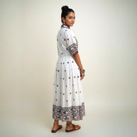 White Handloom Cotton Dress