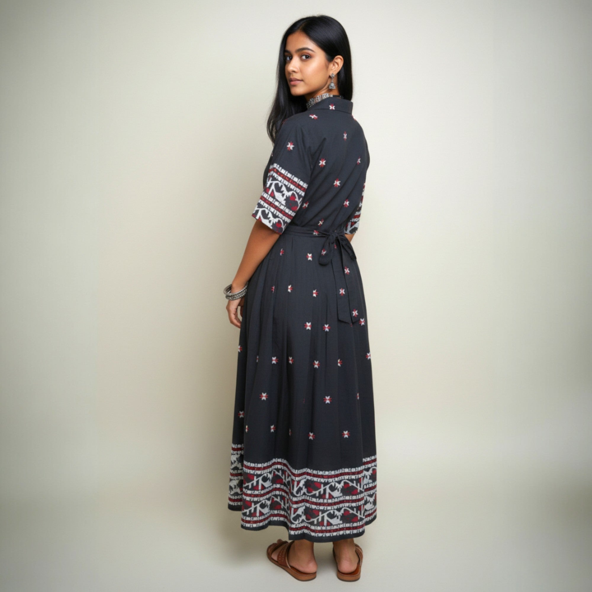 Black Handloom Cotton Dress