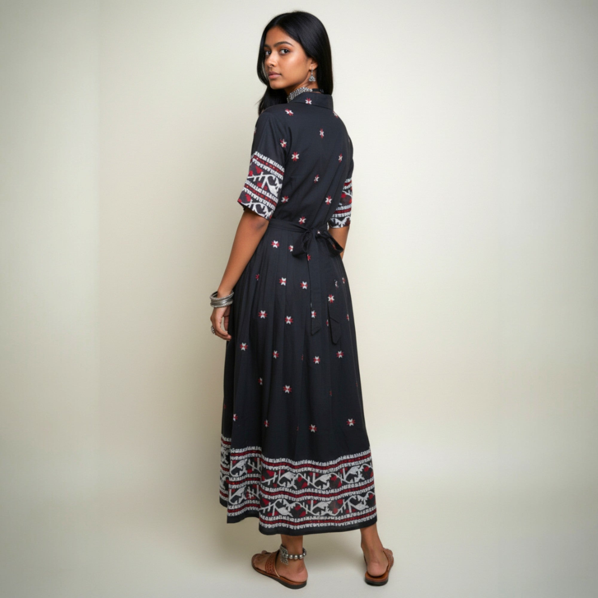 Black Handloom Cotton Dress