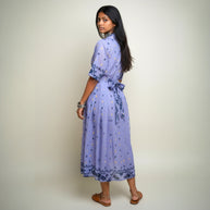 Purple Jamdani Cotton Dress