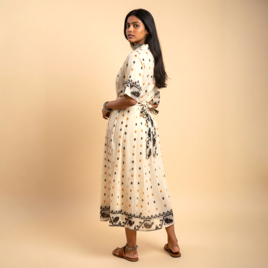 Offwhite Handloom Cotton Dress