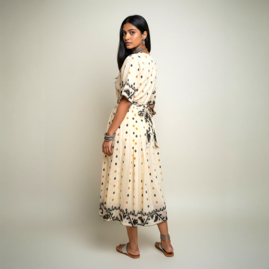 Offwhite Handloom Cotton Dress