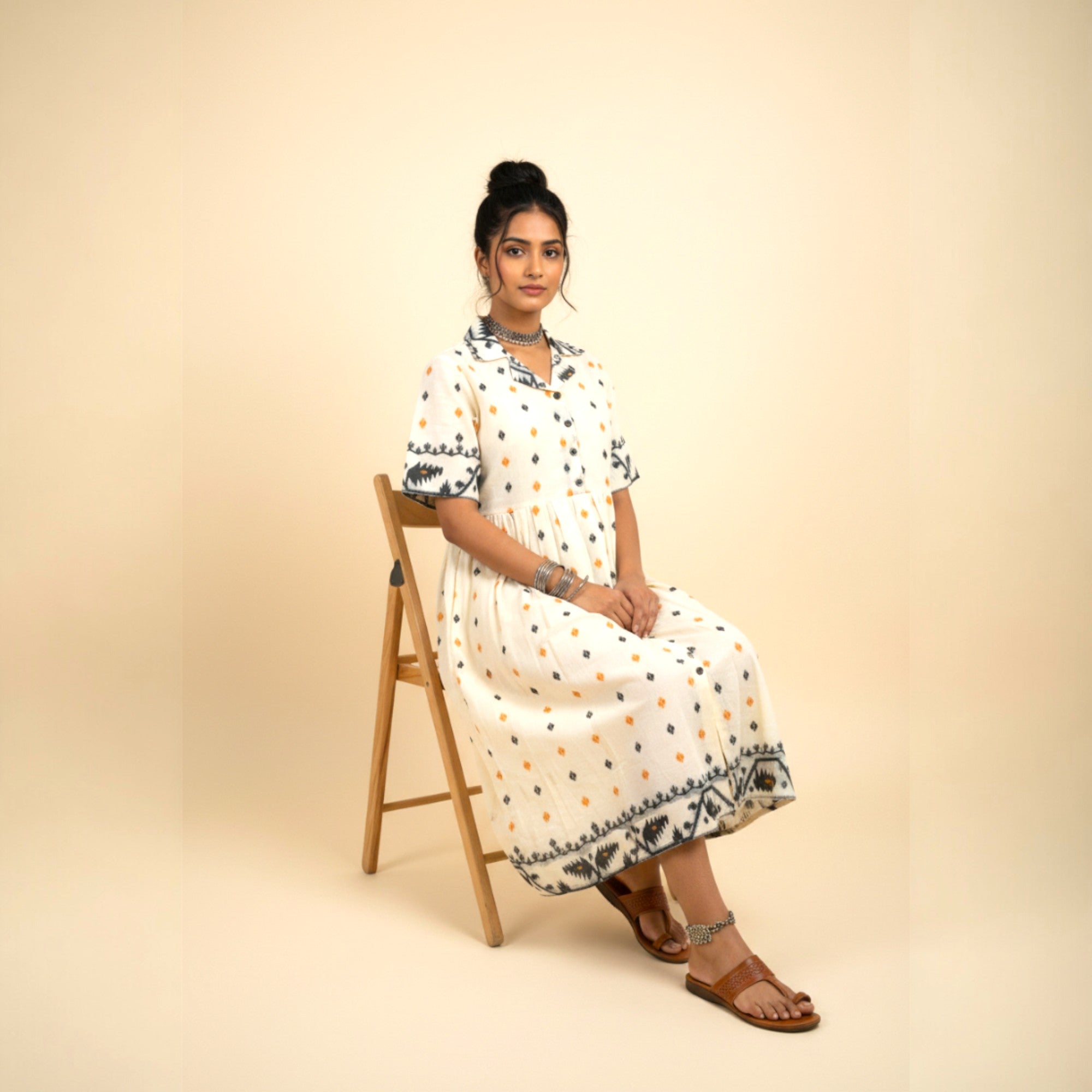 Offwhite Handloom Cotton Dress