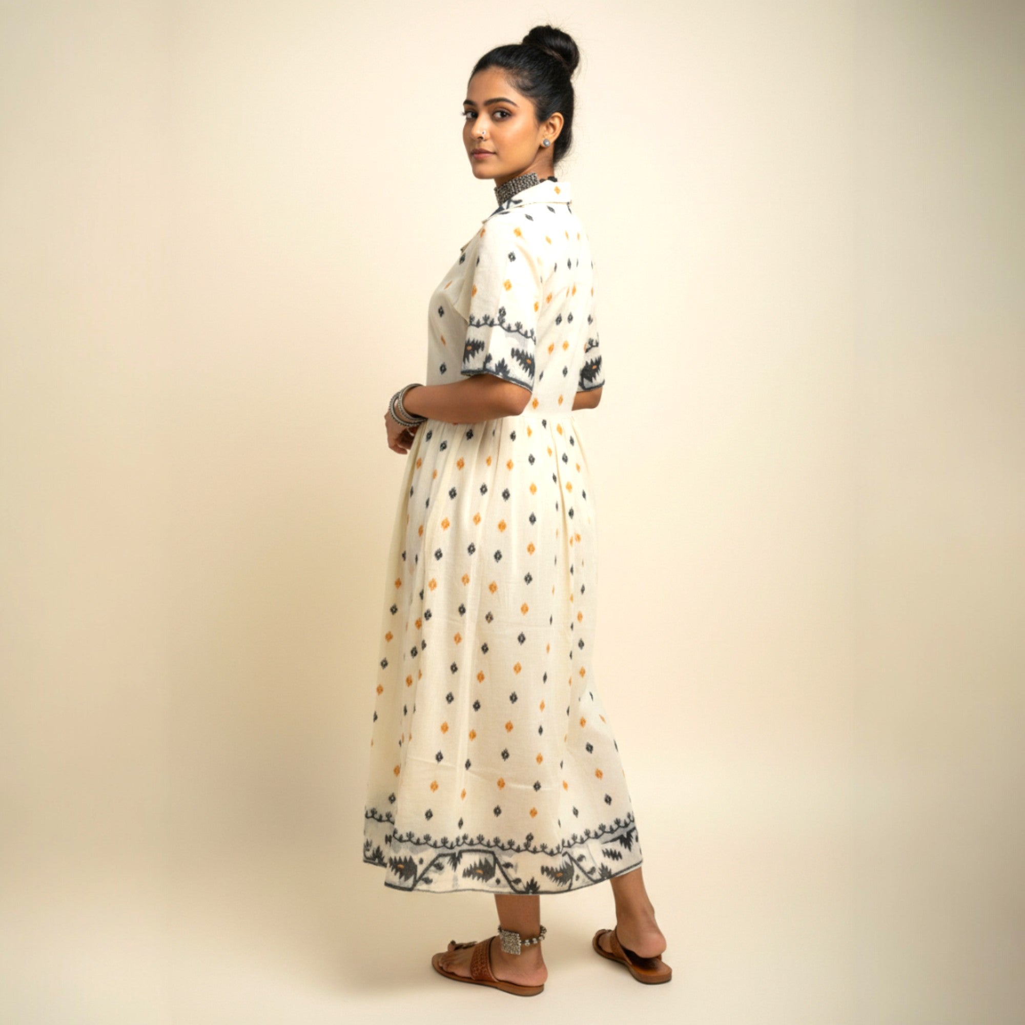 Offwhite Handloom Cotton Dress