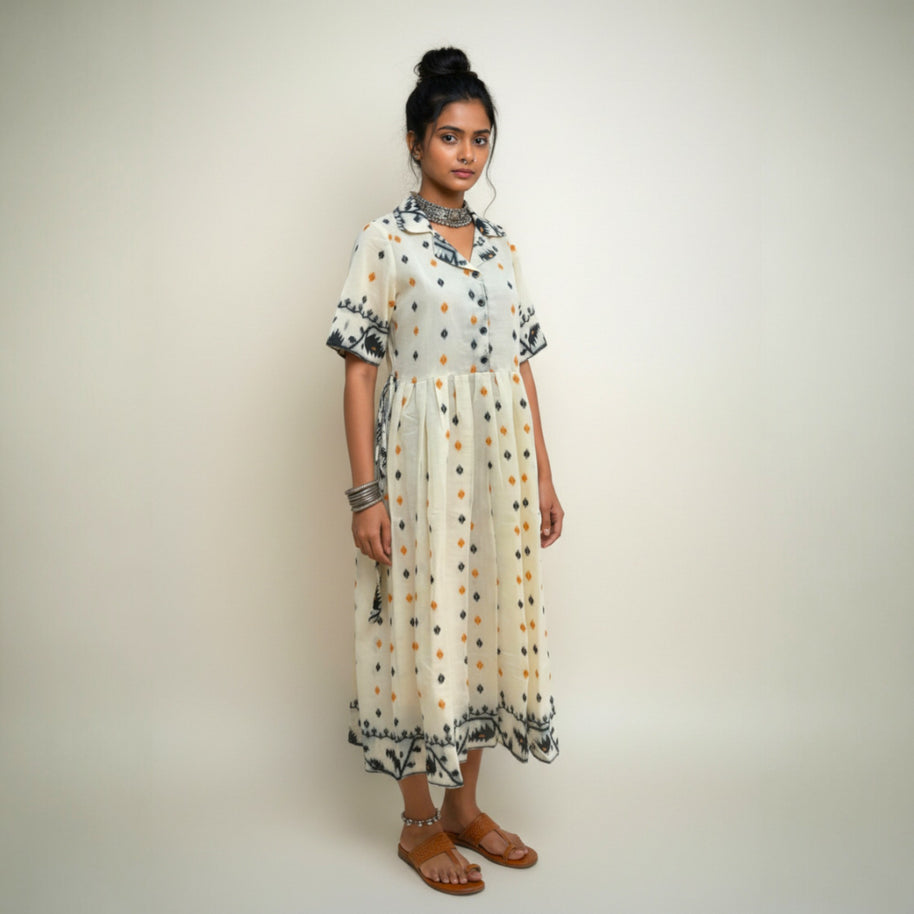 Offwhite Handloom Cotton Dress