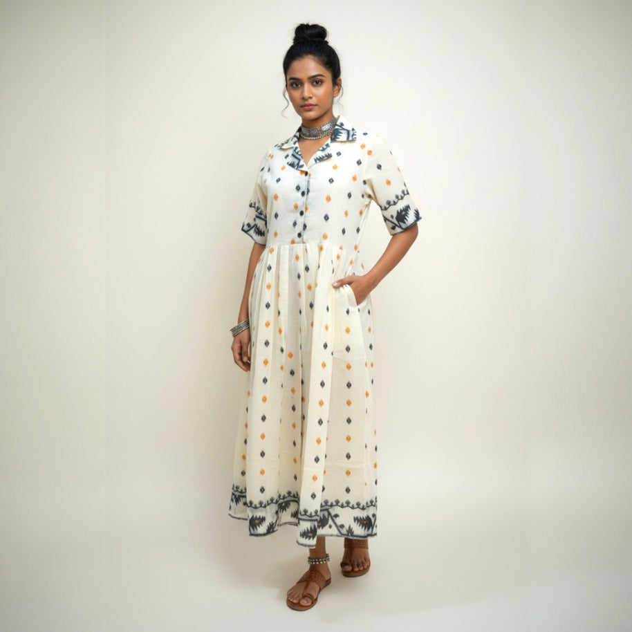 Offwhite Handloom Cotton Dress