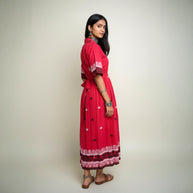 Red Handloom Cotton Dress