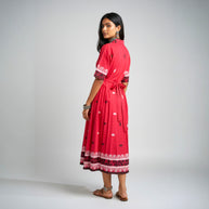 Red Handloom Cotton Dress