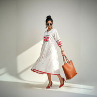 White Jamdani Cotton Dress