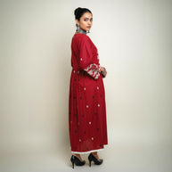 Red Jamdani Cotton Dress