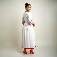 White Jamdani Cotton Dress