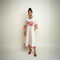 White Jamdani Cotton Dress