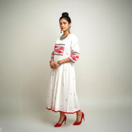 White Jamdani Cotton Dress