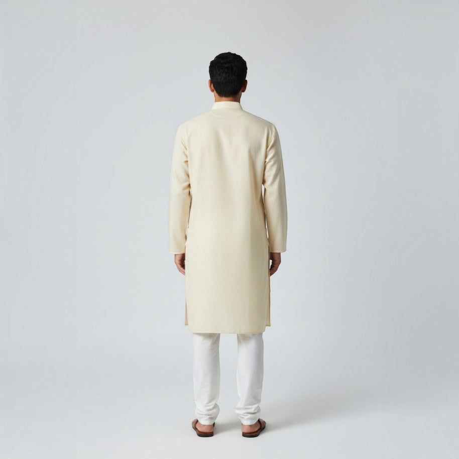 Cream Chikankari Cotton Kurta