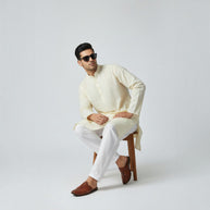 Cream Chikankari Cotton Kurta