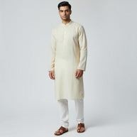 Cream Chikankari Cotton Kurta
