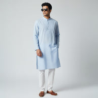 Light Blue Chikankari Cotton Kurta