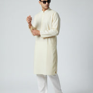 Cream Chikankari Cotton Kurta