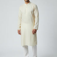 Cream Chikankari Cotton Kurta