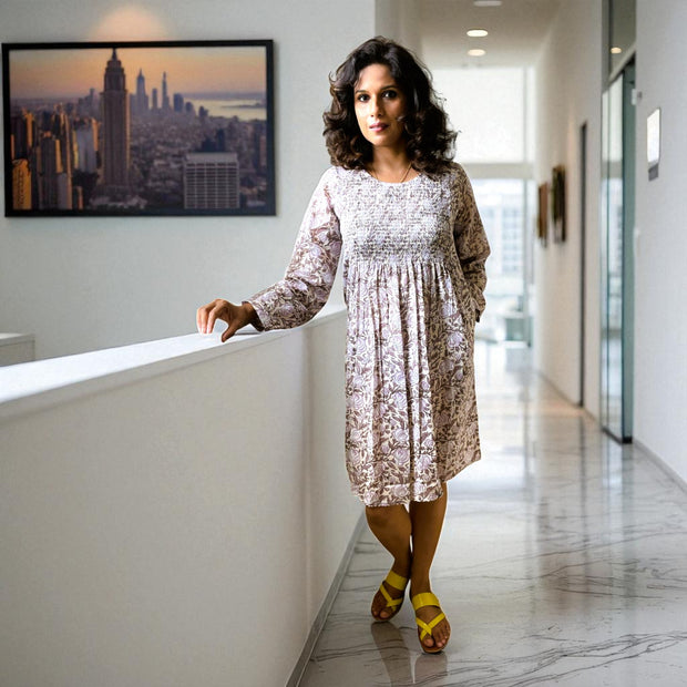 Vistara Handblock Cotton Short Dress