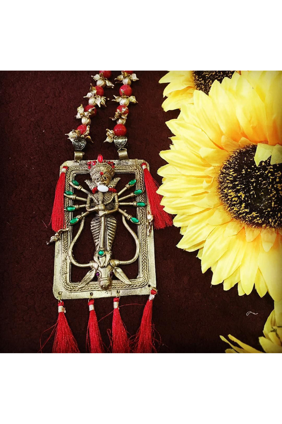 Maa Durga Dhokra Brass Necklace