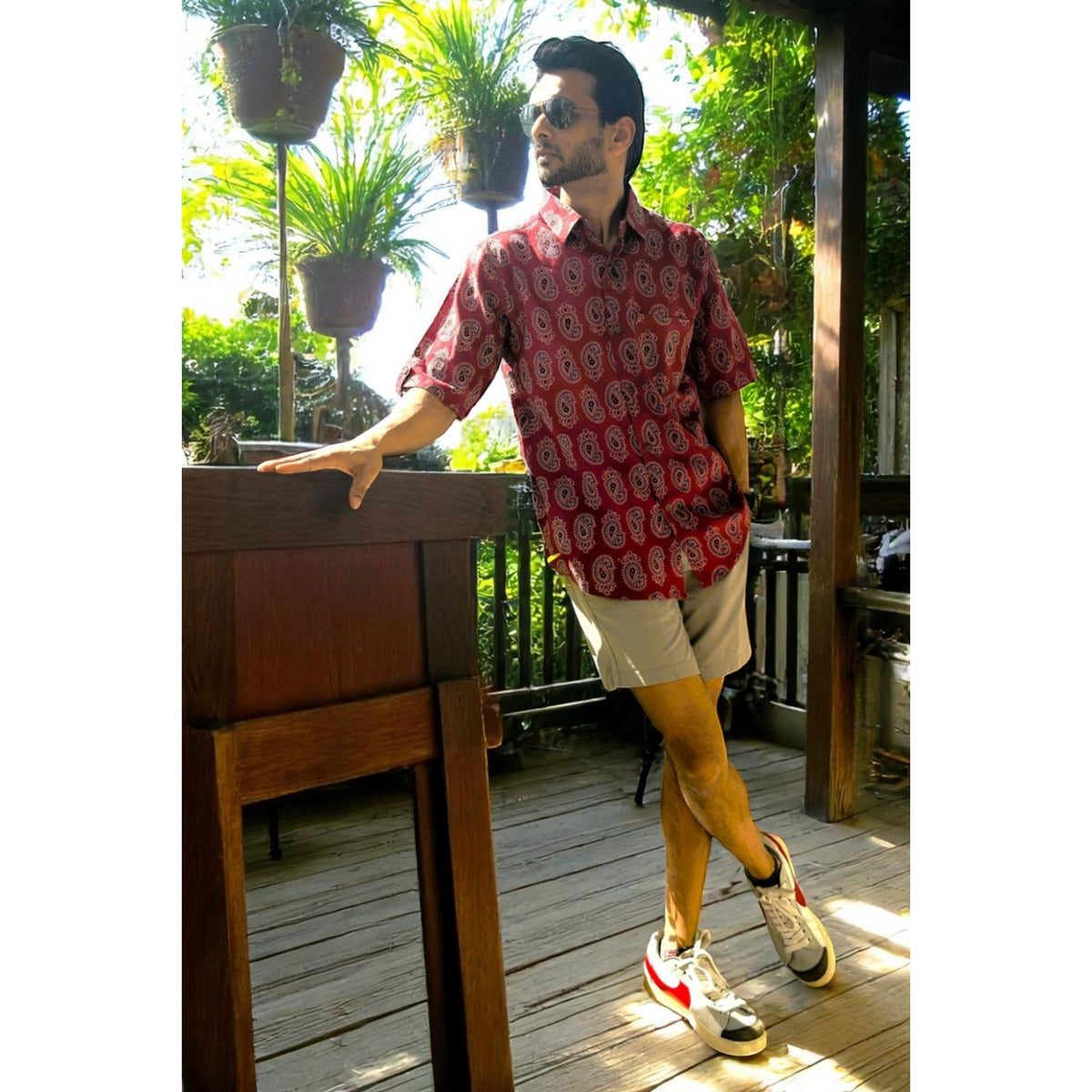 Artsy Hand Block Print Mens Shirt