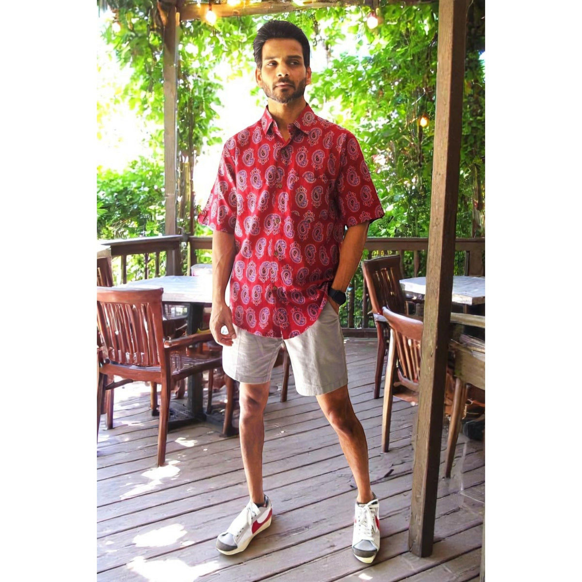 Artsy Hand Block Print Mens Shirt