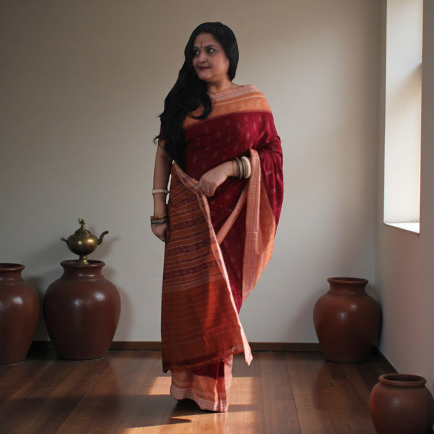 Traditional Handwoven Sambalpuri Cotton Saree