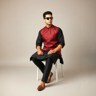 Maroon Modal Silk Jacket