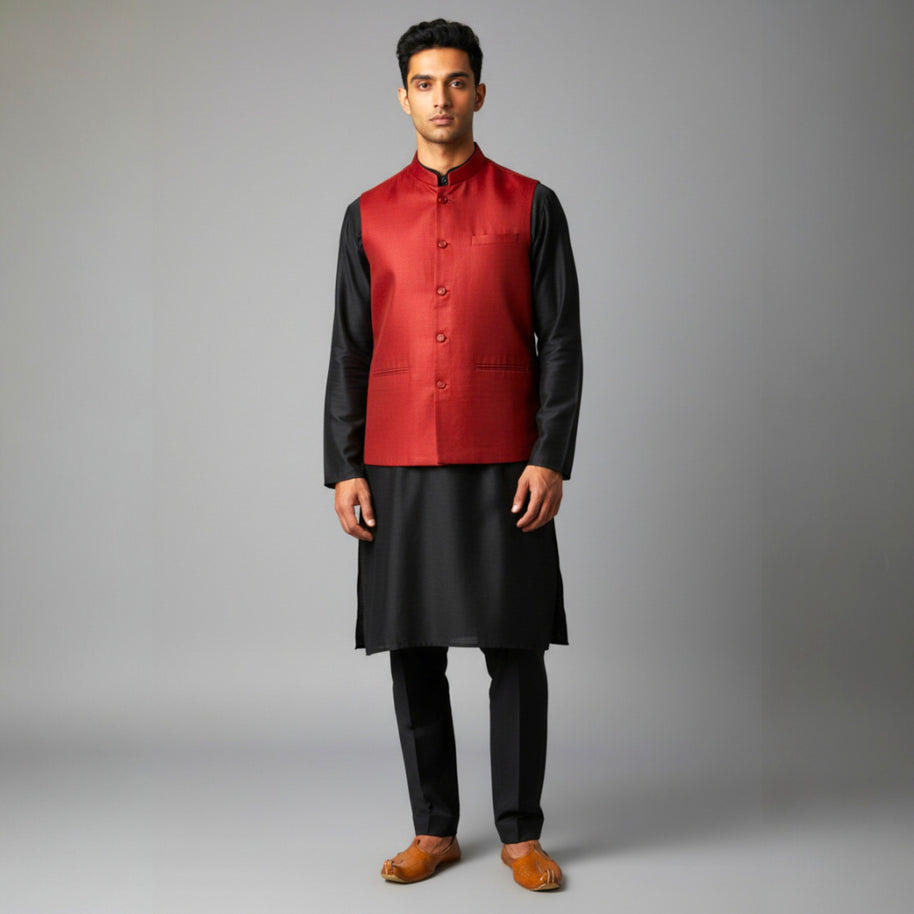 Maroon Modal Silk Jacket