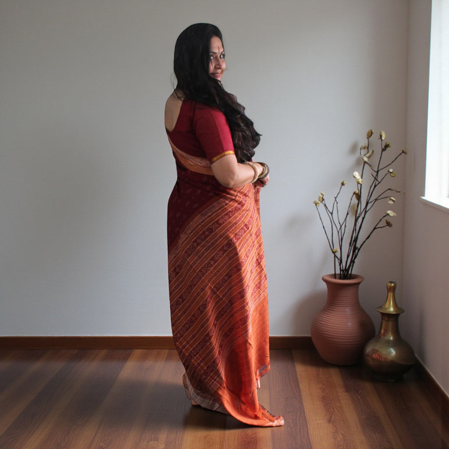 Traditional Handwoven Sambalpuri Cotton Saree