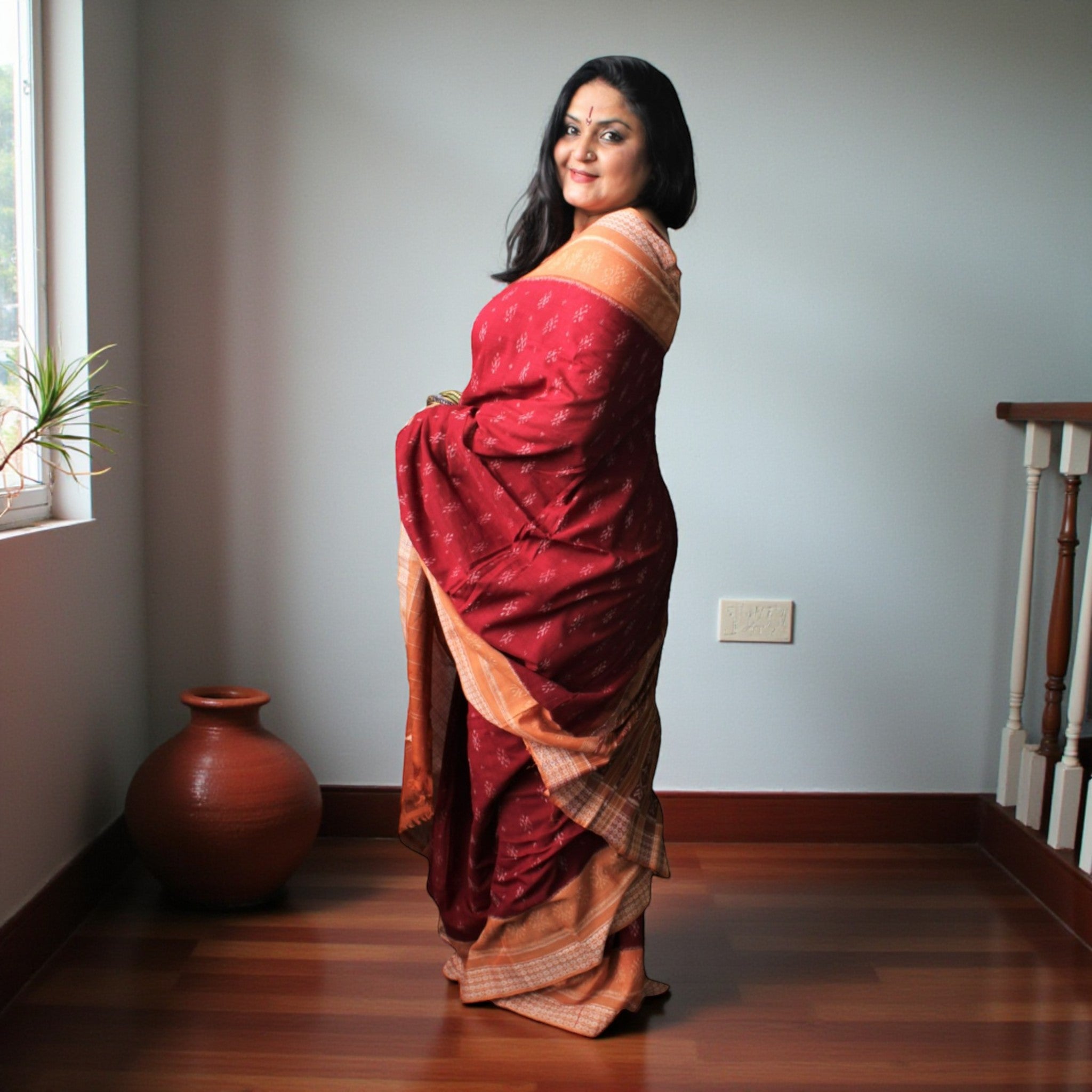 Traditional Handwoven Sambalpuri Cotton Saree