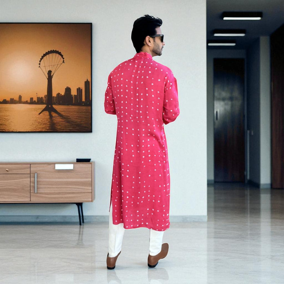 Gulbahar Bandhani Modal Silk Kurta