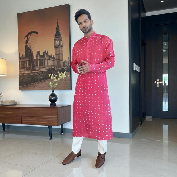 Gulbahar Bandhani Modal Silk Kurta
