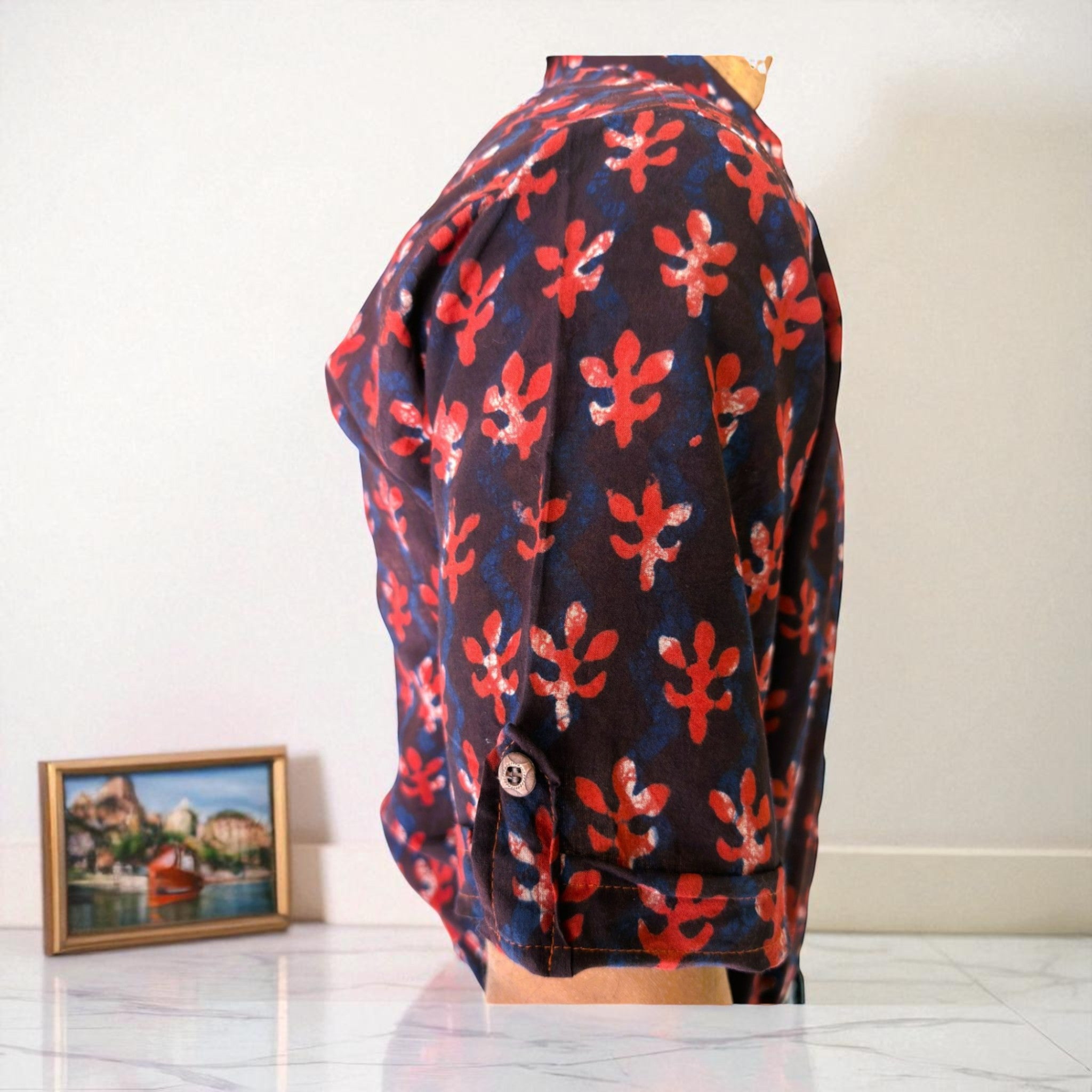 Artsy Hand Block Print Mens Shirt