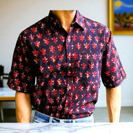 Artsy Hand Block Print Mens Shirt