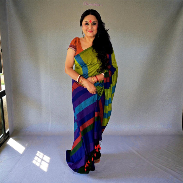 Multi Handloom Cotton Saree