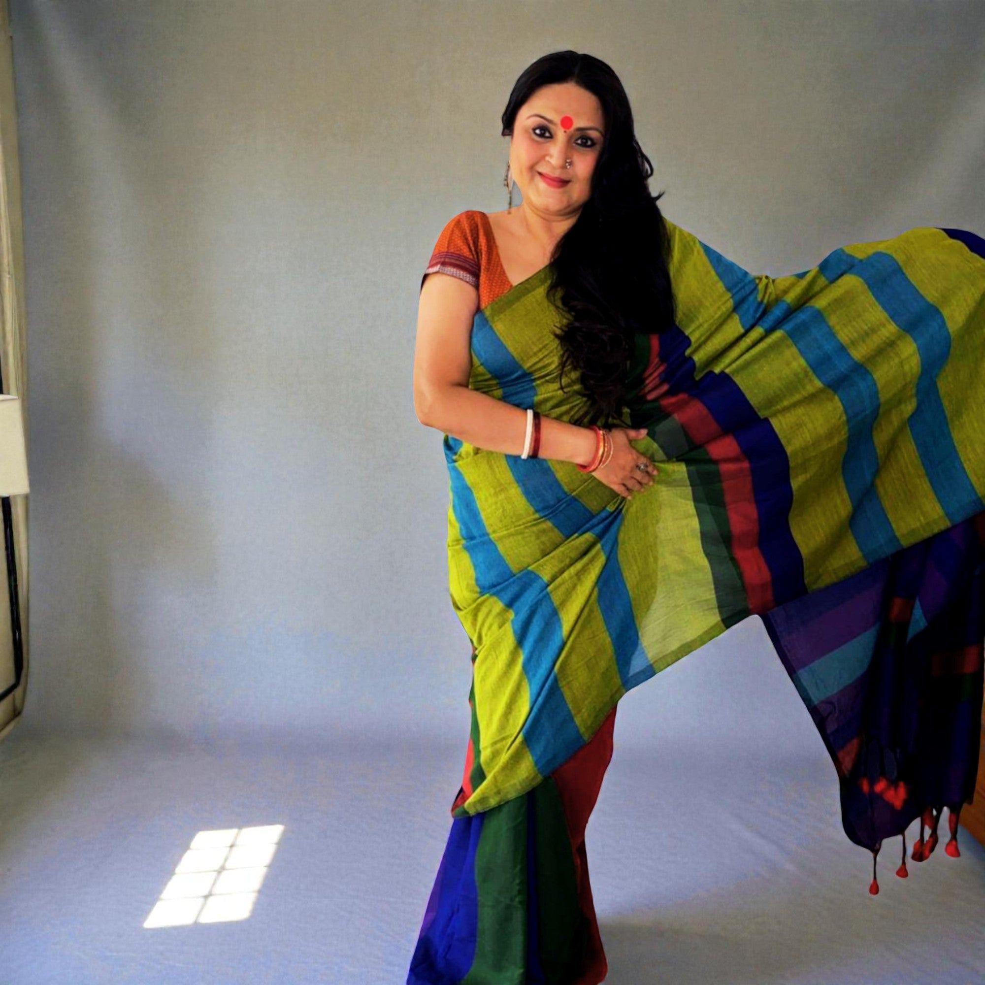 Multi Handloom Cotton Saree