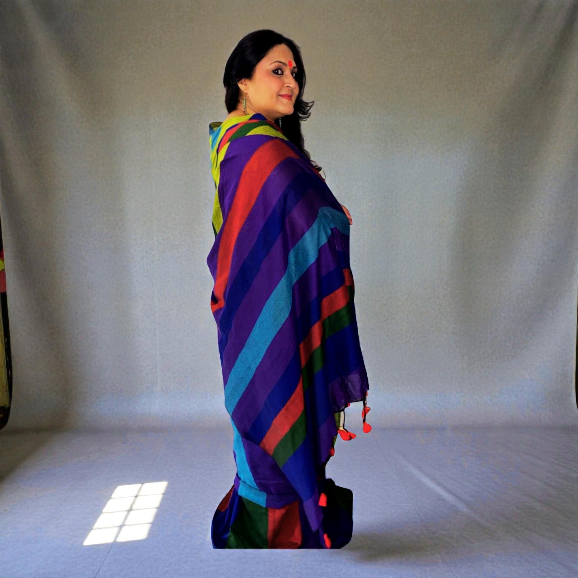 Multi Handloom Cotton Saree