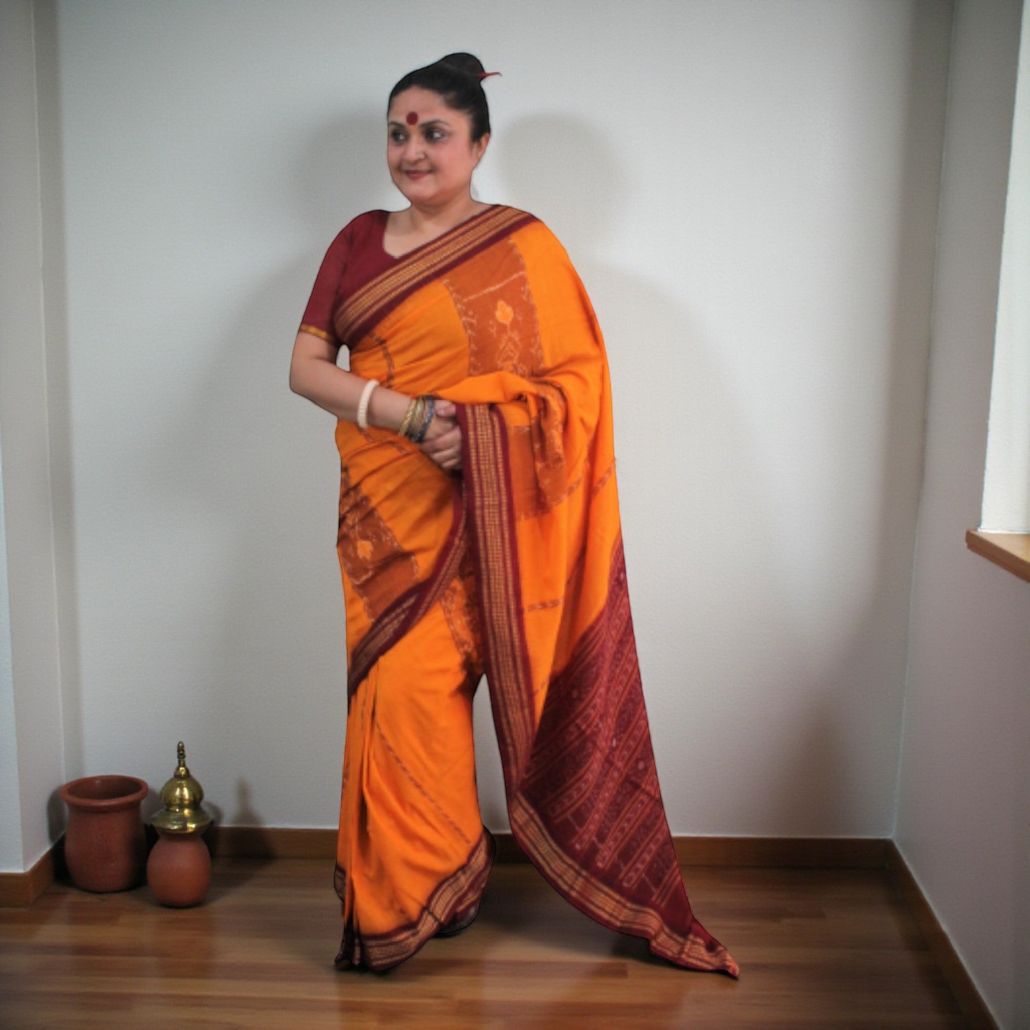 Traditional Handwoven Sambalpuri Cotton Saree