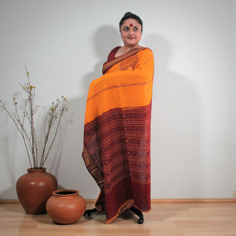 Traditional Handwoven Sambalpuri Cotton Saree