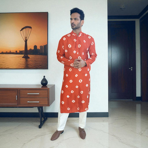 Tanger Bandhani Silk Kurta