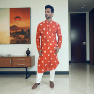 Tanger Bandhani Silk Kurta